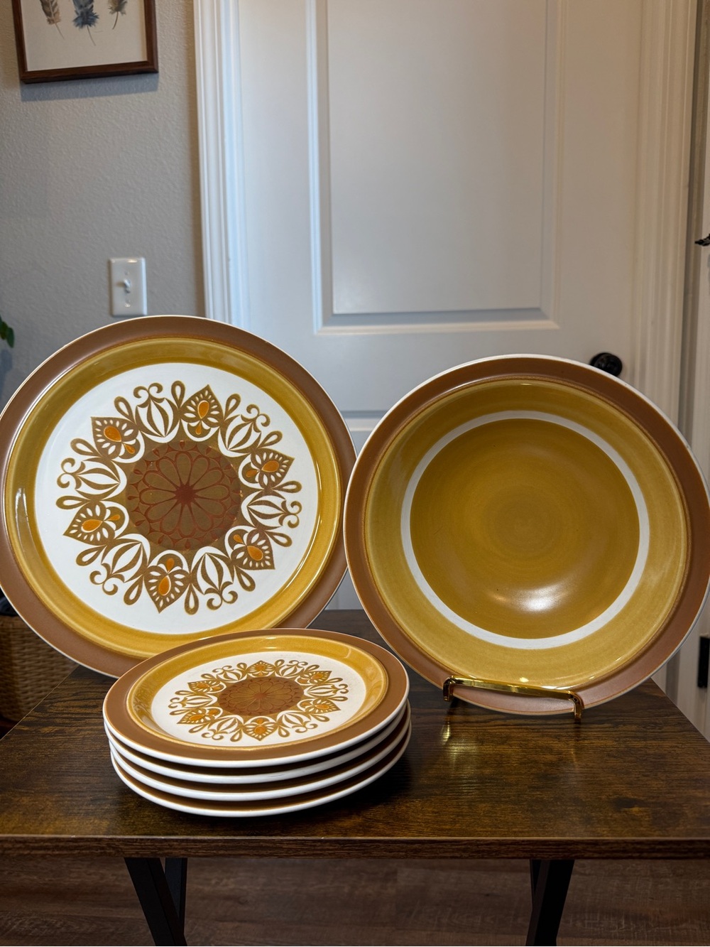 Vintage Lytton Casual Ceram Majestic CH 9600 Stoneware 6 Piece Set Japan 1970s